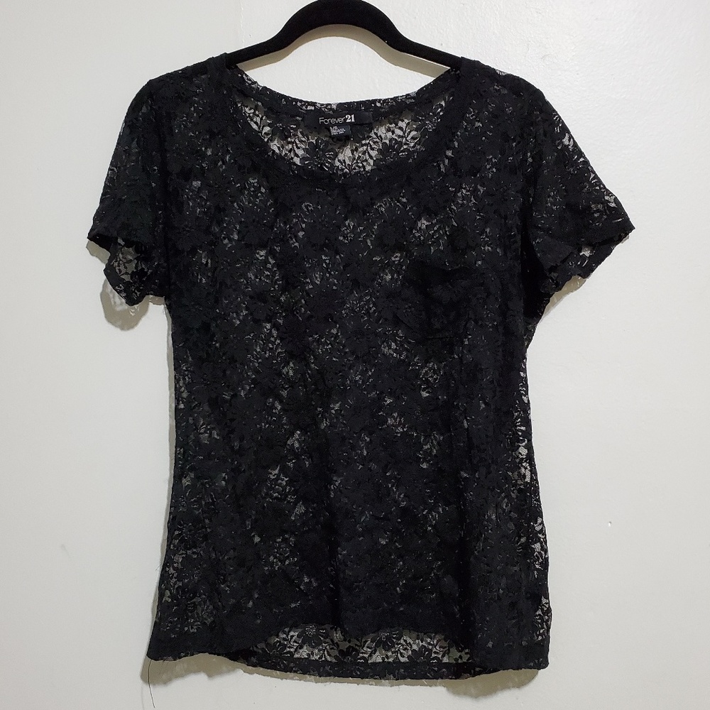 Forever 21 W's Lace Short Sleeve